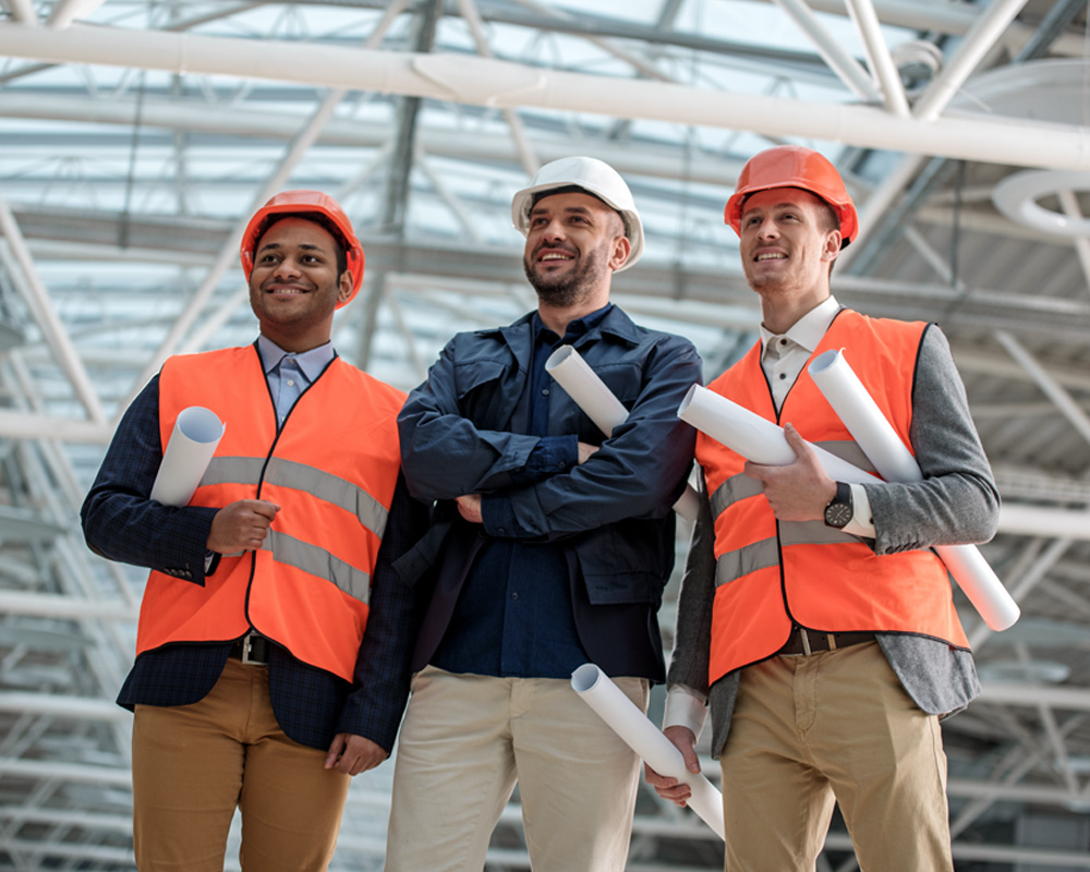 Men in hi-vis vests